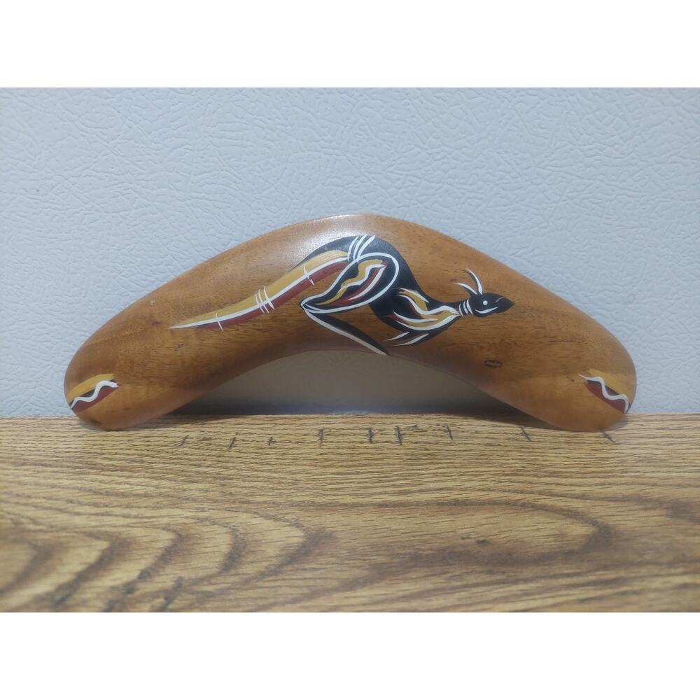 Dreamtime Native Arts & Crafts Wood Boomerang 8 Inch Hand Painted Australia